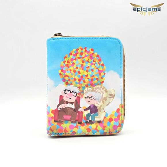 Loungefly Disney Pixar Up Carl & Ellie Balloons Mini Zipper Wallet - Picture 1 of 3